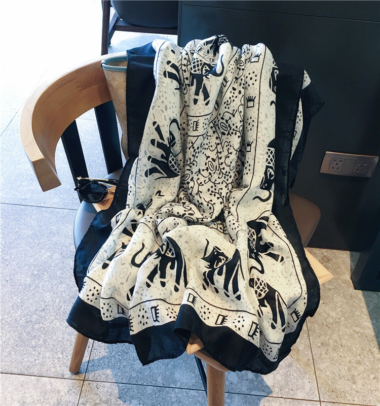 Cotton And Linen Ethnic Style Fake Sunscreen Scarf