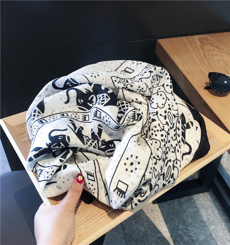 Cotton And Linen Ethnic Style Fake Sunscreen Scarf