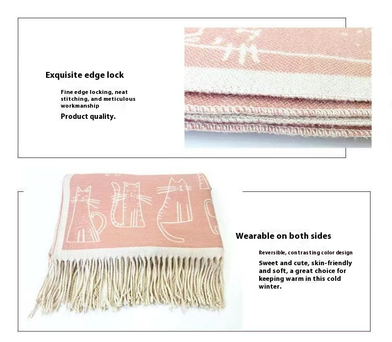 Thick Warm Scarf Double-sided Cashmere-like Scarf