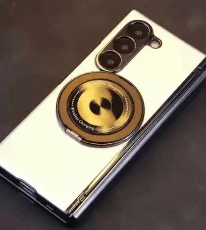 Magnetic Ring Kickstand Case with Tempered Glass (Fold + Flip)