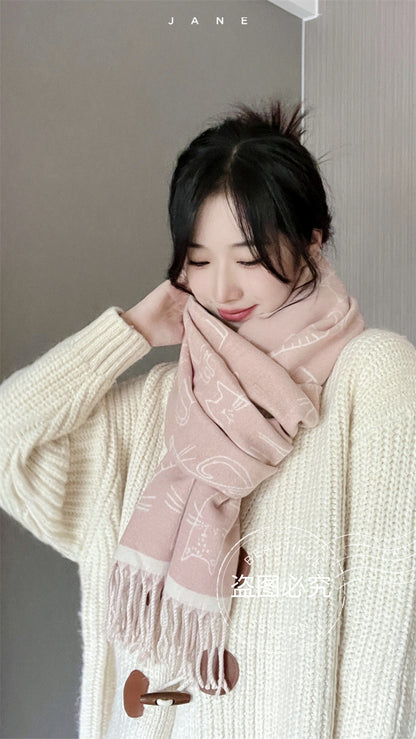 Thick Warm Scarf Double-sided Cashmere-like Scarf