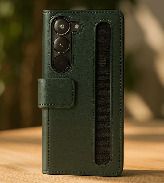 UrbanGrip Leather Folio Hand‑Strap Case (Fold Series)